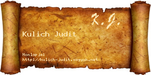 Kulich Judit névjegykártya